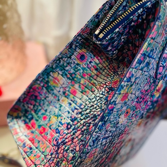 Brahmin Pink and Green Floral Clutch - Picture 7 of 13